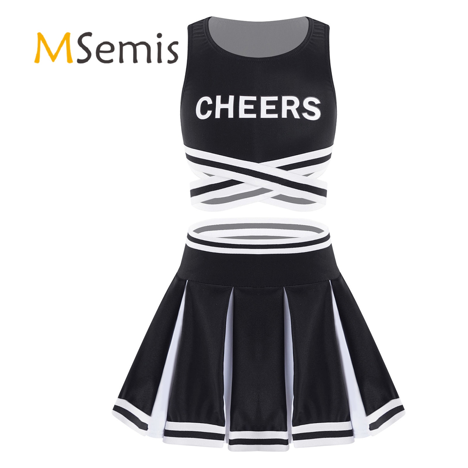 2Pcs Kids Girls ġ    ս  μҸ ǹ Ʈ Crisscross Sash Vest and Pleated Skirt Set